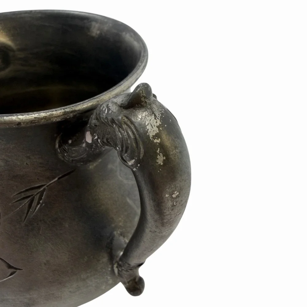 Westminster CMC B14 Heavy Silver Plate Teapot Sugar Bowl‎ Tarnished